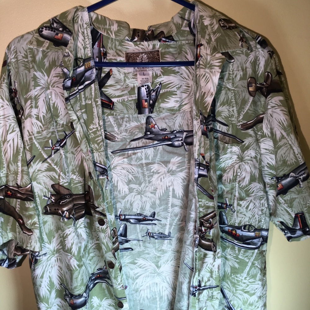 Khaleo MENS Hawaiian burton up t shirt sz large